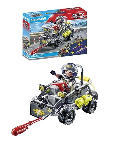 Playmobil City Action 71147 conjunto de brinquedos PLAYMOBIL - Conjuntos de brinquedos - quad transformável, barco, figura, acessórios