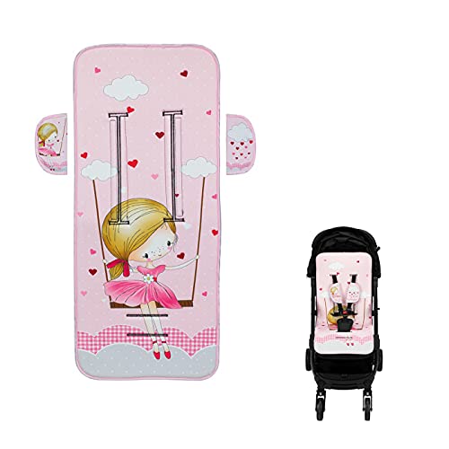 Almofada para Cadeira de Passeio Premium Princesa Rosa Various - Forros e sacos de transporte para bebês - cadeira, premium, princesa rosa