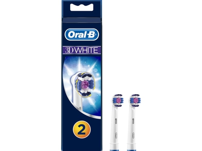 Escovas de dentes ORAL B 3D White Pro-Bright Cabeças 2 Unidades Oral-B - Acessórios de banheiro - 3d white, pro-bright, 2 unidades, escovas elétricas