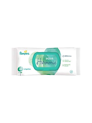 Fraldas Higiénicas PAMPERS Aqua Harmonie 48 Unidades Pampers - Banho e corpo - água pura, algodão orgânico, sem álcool, sem perfume
