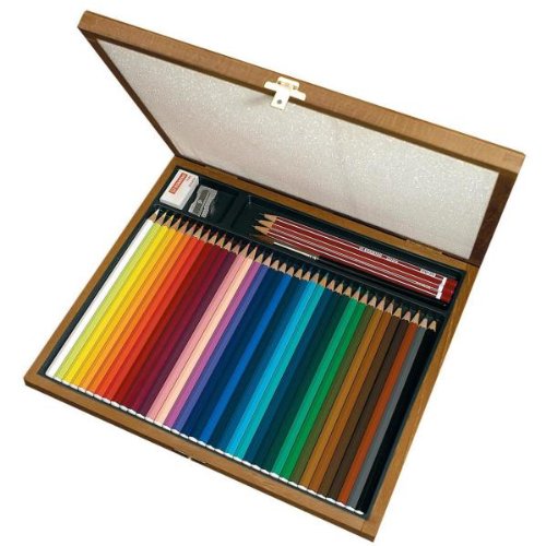 Lápis de Cor STABILO Aquacolor (Caixa de Madeira) Stabilo - Lápis - tinta à base de água, lavável, 36 cores
