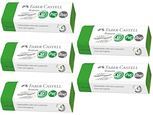 Faber Castell Eraser Verde 5 Unidades (Recondicionado Como Novo) Faber-Castell - Borrachas - eraser, verde, 5 unidades