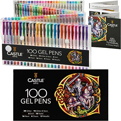 Estojo de 100 Marcadores Castle Art Supplies Castle Art Supplies - Canetas - 100 marcadores, ponta fina, superfície lisa, criativo