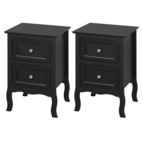 Mesa de cabeceira WOLTU TS119SZ | Preto (Goodies) WOLTU - Conjuntos de móveis - preto, cabeceira