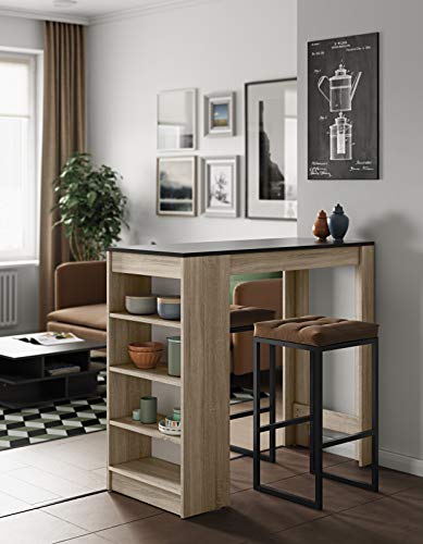 Móvel de Bar FORES Janis (Castanho - Aglomerado de Partículas - 90x45x80 cm) TEMAHOME - Adegas de vinho e bebidas - aglomerado, 2 gavetas, prateleira, 90x45x80 cm