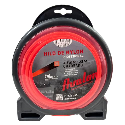 Avalon 4000031 Fio Quadrado de Nylon para Cortador de Relva AVALON - Acessórios para aparadores de erva - nylon, preto