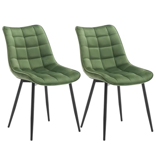 Conjunto de 2 Cadeiras de Jantar WOLTU (Verde - Poliéster) WOLTU - Cadeiras - conjunto, 2 cadeiras, verde, poliéster