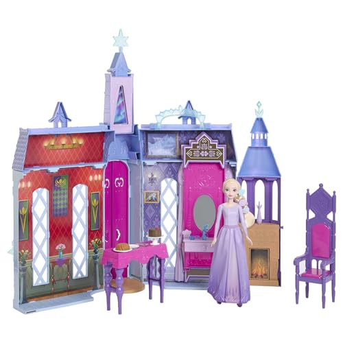 Casa MATTEL Frozen (Idade Mínima Recomendada: 3 anos) Mattel - Casa de bonecas - 60 cm, Elsa, 15 acessórios, plegável