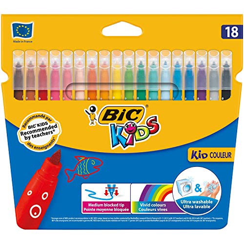 Canetas de Feltro BIC Kids PTA Média (18 Un) BIC - Instrumentos de escrita e desenho - canetas, feltro, bic kids pta, média