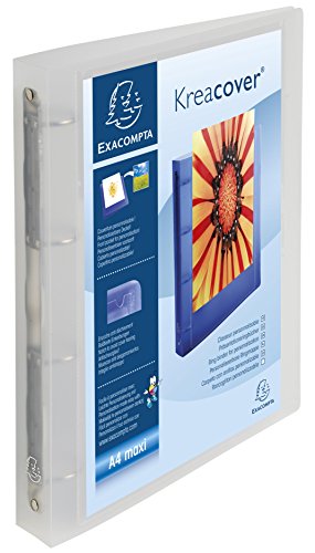 Argolas de Capa EXACOMPTA 51568E Transparente e Branco EXACOMPTA - Pastas Organizadoras - transparente, branco, poliéster