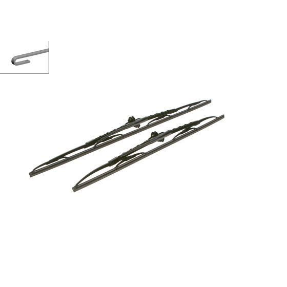 Conjunto de Escovas Limpa-Para-Brisas BOSCH 3397001725 Bosch - Peças e acessórios para janelas de veículos automotores - preto, plástico, 15m, bateria