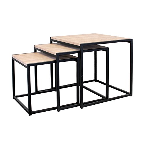 Mesa de Apoio CMP PARIS HD3845 (Branco - 120x60x70cm) CMP Paris - Mesas Laterais - MDF, metal, preto natural, 120x60x70cm