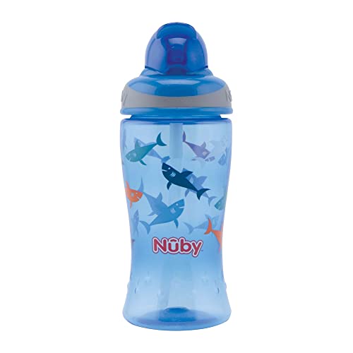 Garrafa de bebidas para crianças NUBY flip-it blue (0.36 l) Nuby - Canecas - 0,36 l, fecho hermético, flip-it, pajem de silicone