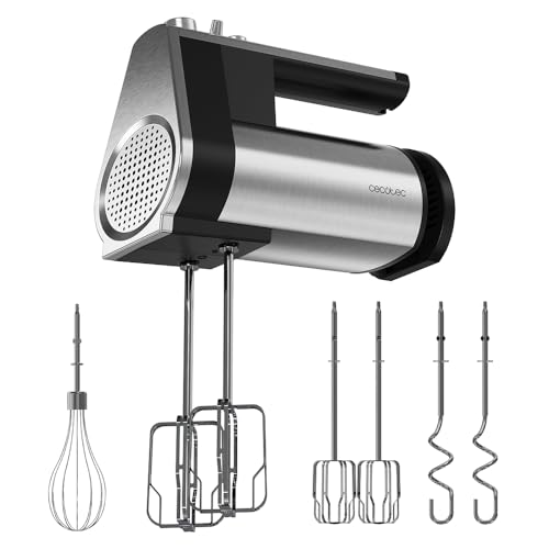 Batedeira Cecotec PowerTwist 500 Full Steel Cecotec - Eletrodomésticos de cozinha - 500w, 5 velocidades, lâmina inox, amassador de massas