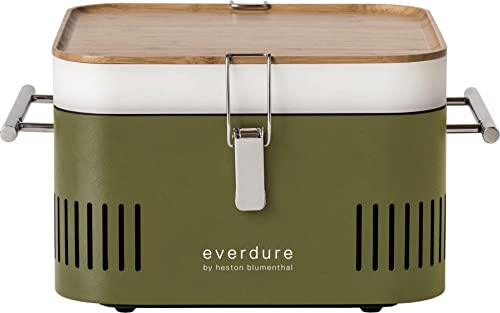 Churrasqueira a Carvão Everdure Cube I 30x30x35 Cm Everdure by Heston Blumenthal - Churrasqueiras ao ar livre - carvão, portátil, tábua de bambu, grelha removível