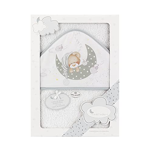Toalha de Banho INTERBABY Bear Sleeping (Algodão - Cinzento) Interbaby - Toalhas de banho e panos de limpeza - algodão, cinzento, bebé