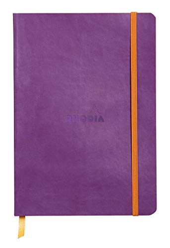 Caderno RHODIA Soft Violet (A5 - 21x15cm) Rhodia - Cadernos e bloco de notas - 160 páginas, fecho elástico, A5 (14x21cm), margens azuis