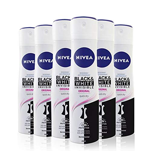 Desodorizantes NIVEA Black&White Invisible Original Spray (6x200ml) NIVEA - Desodorizante - desodorizante, nivea, blackwhite, invisible, spray