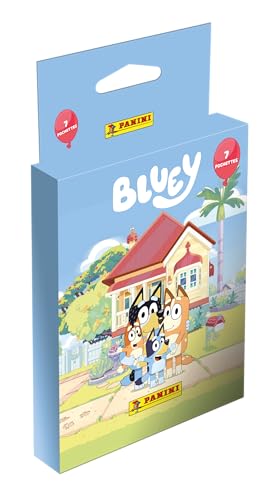 Panini Blister 7 Pochettes Bluey (Figurines et répliques) PANINI - Materiais de arte e artesanato - 7 bolsas, 35 autocolantes, personagens, Bluey