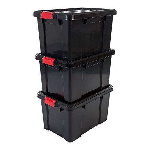Caixa de Arrumação IRIS OHYAMA SK-450 Preto Iris Ohyama - Recipientes de armazenamento doméstico - fecho de clique, plástico resistente, empilháveis, 50 L