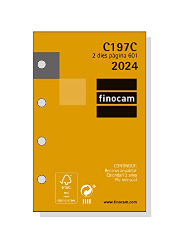 Agenda FINOCAM Classic 2024 2 Dias 12 Meses Cabero Group 1916, S.A. - Calendários, organizadores e planejadores - 2 dias, 12 meses, pretinizadas, tratamento de esquinas