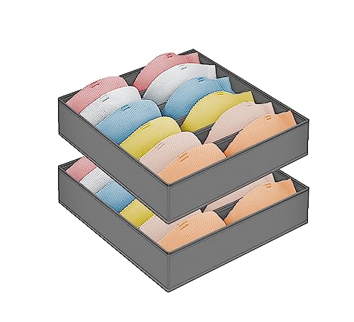 Organizador de Roupa Interior de Tecido 2 Peças kiximay - Organizadores de gavetas para casa - tecido, branco, 2 peças