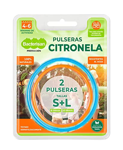 Pulseira Desinfetante BACTERISAN Pulseiras com Citronela Laboratorios Bilper - Repelentes de insetos domésticos - hipoalergénica, resistente à água, citronela, repelente de mosquitos