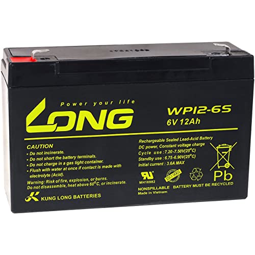 Bateria Recarregável para Carro Elétrico Infantil 6V 12Ah (Replaces 10Ah) POWERY - Baterias - bateria recarregável, carro eletrico infantil, 6v 12ah