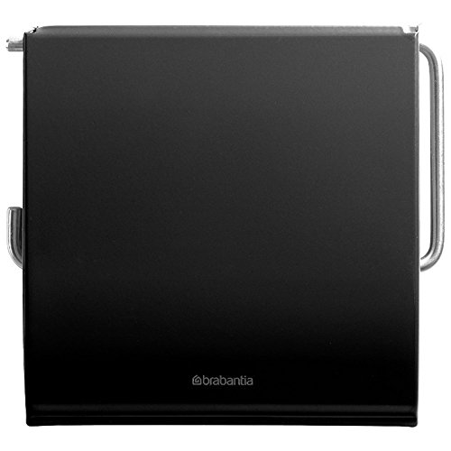 Suporte para papel higiénico Brabantia 108600 | Preto (Cozinha e Casa de Banho) Brabantia - Porta-papel higiênico - plástico, ferro, anti-corrosivo, preto