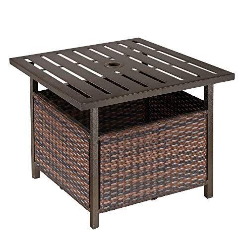 Mesa de Jardim Outsunny | 55.5 x 55.5 x 46 cm - Castanho Outsunny - Móveis de exterior - 55.5x55.5x46 cm, castanho