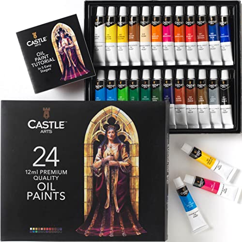 Tubo de Tinta CASTLE ART SUPPLIES 24X12ml Castle Art Supplies - Tinta, tinta de arte e esmalte - preto, alumínio, 24x12ml