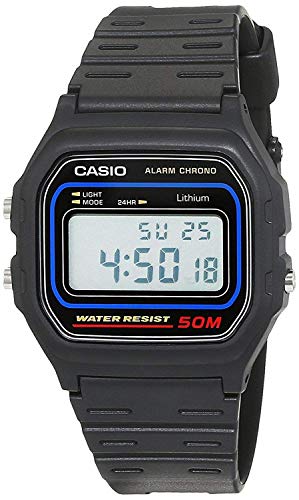 Relógio Digital CASIO Homem (Aço e Resina - Preto) Casio - Relógios - cronómetro, alarme diário, resistente à água, calendário automático