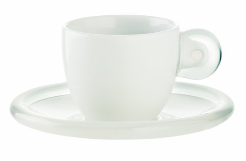 Canecas FRATELLI GUZZINI Gocce 2669.01 00 (6 peças) Guzzini - Xícaras de café e chá - branco, preto, vidro temperado, 6 peças