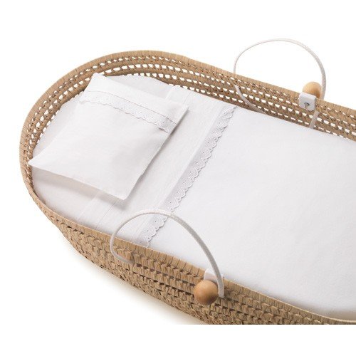 Sábana para Berço MOISES (Branco - Algodão) Alternativas Publicitarias - Roupa de cama - algodão, ponta branca, aida 14 ct, 65x115 cm