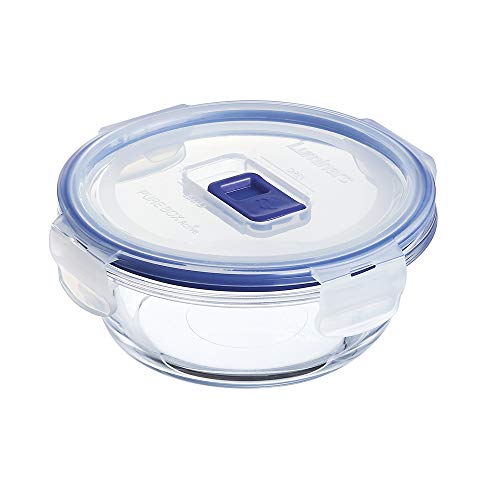 Caixa de armazenamento de comida LUMINARC LUMINARC Luminarc - Recipientes de armazenamento de alimentos - 0,82 L, vidro, plástico, azul, branco