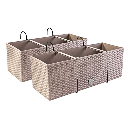 Conjunto 2 Cestos Rattan PAFEN (Cinzento - Aço) PAFEN - Móveis de exterior - rattan, cinzento, aço