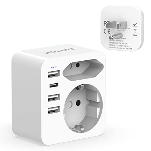 Adaptador de Viagem Hoppac 6 em 1 (Universal - Preto) Hoppac - Conversores e adaptadores de viagem - universal, preto, 6 em 1, usb a