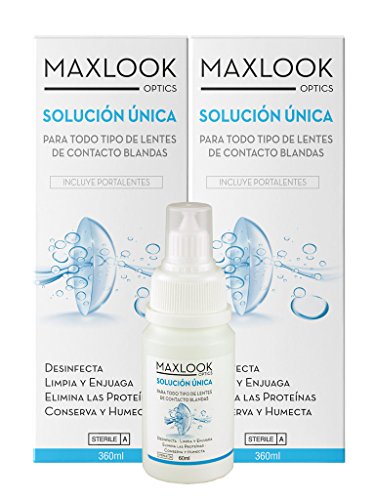 Lentes de Contato MAXLOOK 2X360Ml+60Ml (Castanho) Maxlook - Óculos de grau - 2x360ml, castanho