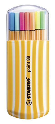 Caneta Fineliner STABILO Point 88 Multicor (Ponta Fina) Stabilo - Marcadores - ponta fina, traço fino, fibra metálica, tinta à base de água