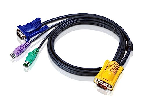 Adaptador de Interface ATEN (HDB15 e PS/2 - SPHD15 - 3 m - Preto) ATEN - Cabos kvm - hdb15, ps/2, 3m, preto