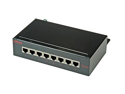 Painel de conexões ROLINE CAT 5e 8-Port Panel ROLINE - Painéis de conexão - 8 portas, cat 5e, rj45, blindado