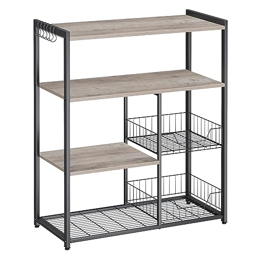 Estante de Cozinha VASAGLE KKS096B02 | Cinzento VASAGLE - Prateleiras industriais - madeira resistente, cinzento, elegante, durável