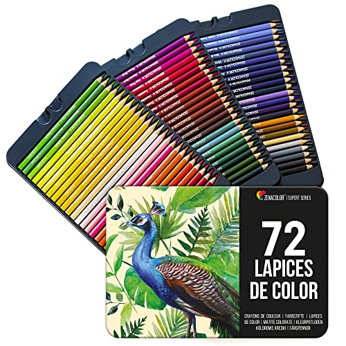 Lápis Cor Zenacolor 72 Cores com Caixa de Metal Twinz Products - Lápis - 72 cores, caixa metálica, criatividade, infantil