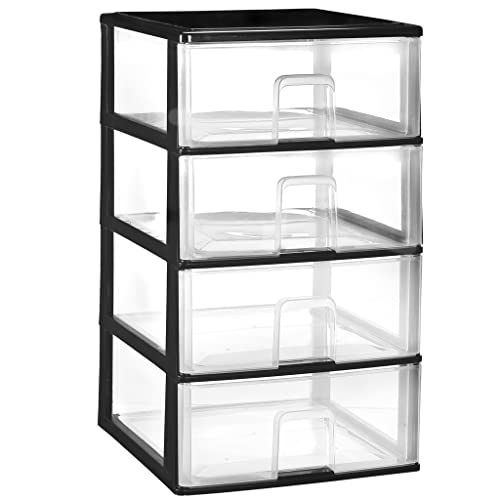 Caixa de Arrumação COMFORT HOUSE (Preto - 21 x 14.5 x 37 cm) COM-FORT HOUSE - Recipientes de armazenamento doméstico - apilável, preto, 21x14.5x37cm, 1.8kg, 4 compartimentos