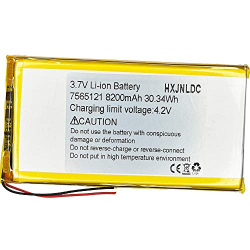Bateria Recarregável DC 3,7V 8200mAh 7565121 HXJN - Baterias - 8200mAh, 3.7V, lítio recarregável