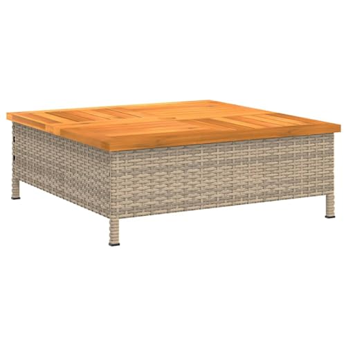 Mesa de Jardim VIDAXL (Bege - Aço - 60x40x78 cm) vidaXL - Móveis de exterior - aço, madeira maciça, 60x40x78 cm, elegante