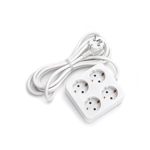 Extensão Elétrica CUC Exa 4T Quadrado Branco 1.5 M Prendeluz - Fios e cabos elétricos - extensão elétrica, 4 tomadas, quadrado, proteção contra sobrecarga