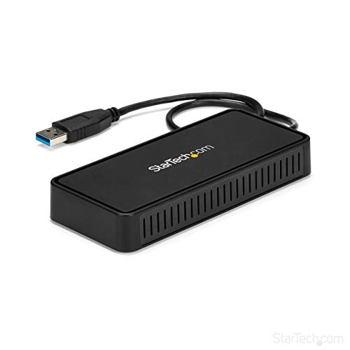 StarTech.com USBA2DPGB USB 3.0 (3.1 Gen 1) Type-A Preto base & duplicador de portas STARTECH - Estações de acoplamento para laptops - usb 3.0, Type-A, preto, base, duplicador