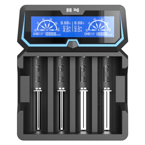 Carregador de Bateria XTAR X4 | Preto (Acessório Imagem e Som) XTAR - Baterias - interior, litio ion, 4 baterias, led duplo