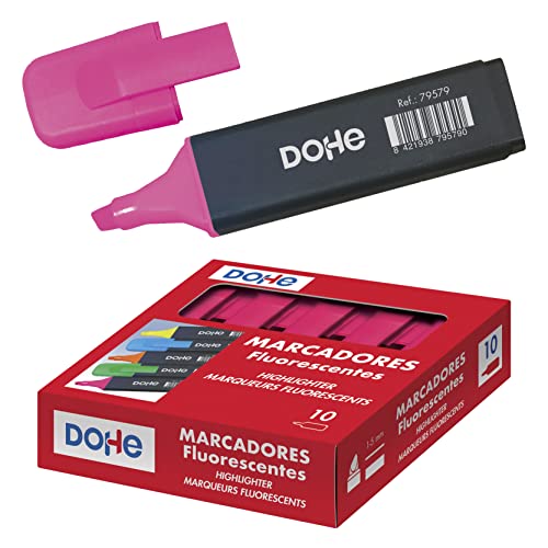 Marcador Fluorescente DOHE 10 Unidades (Rosa) Dohe S.A. - Marcadores e marcadores de texto - fluorescente, rosa, 10 unidades, traço fino